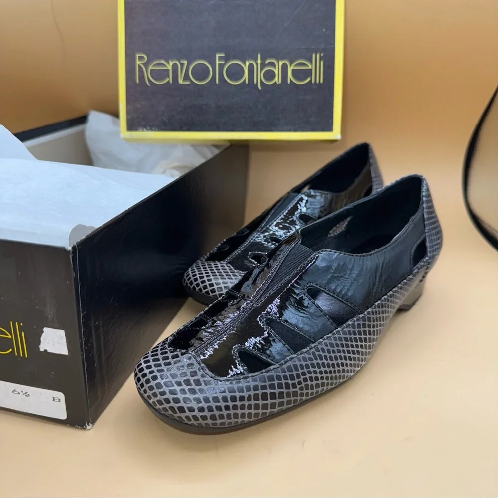 NIB Renzo Fontanelli Ponte Pump, Black, Women’s Size 6.5‎